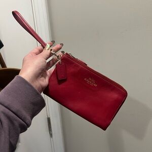 Coach Cherry Red Wristlet Clutch